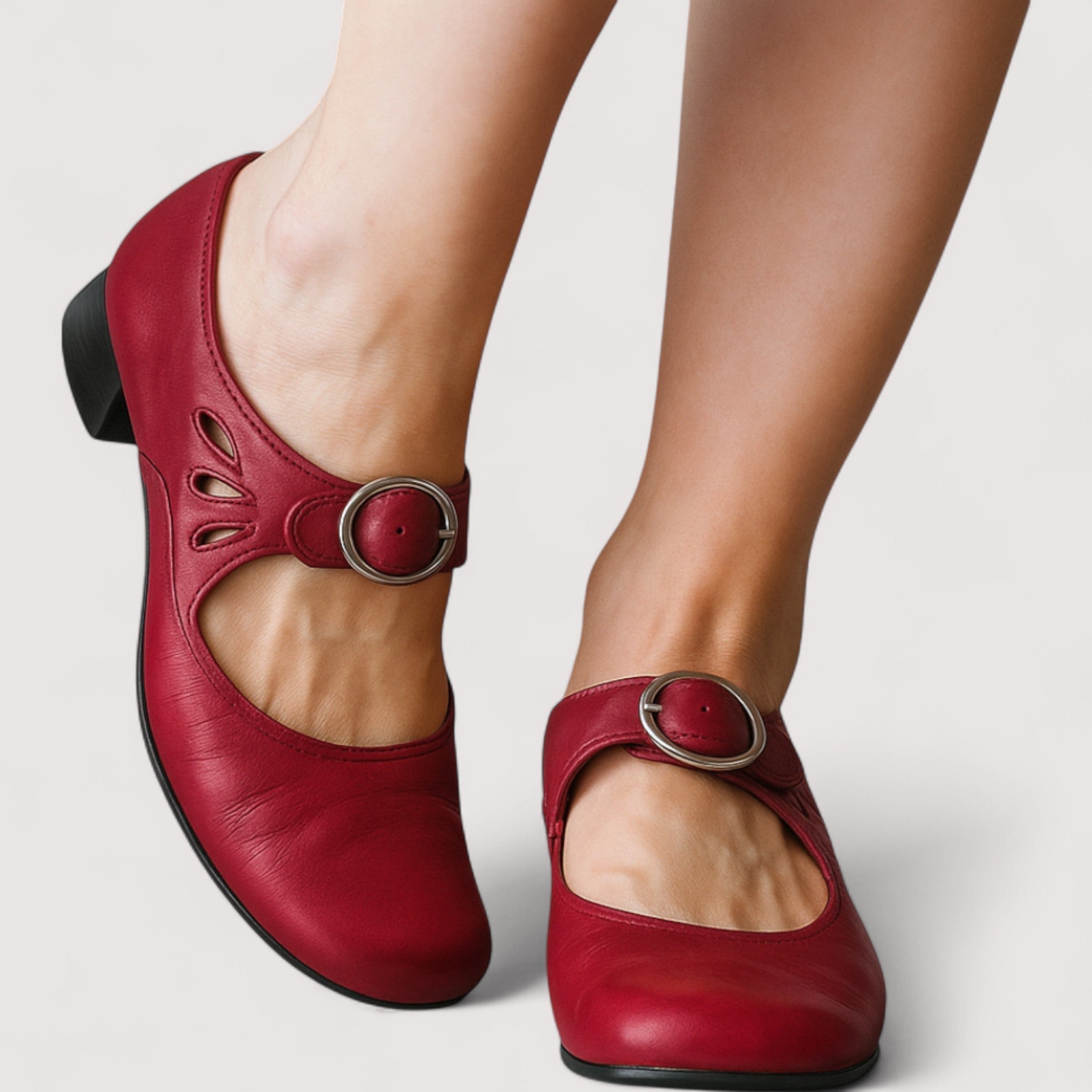 Els | Orthopedic leather sandals with comfortable wedge sole