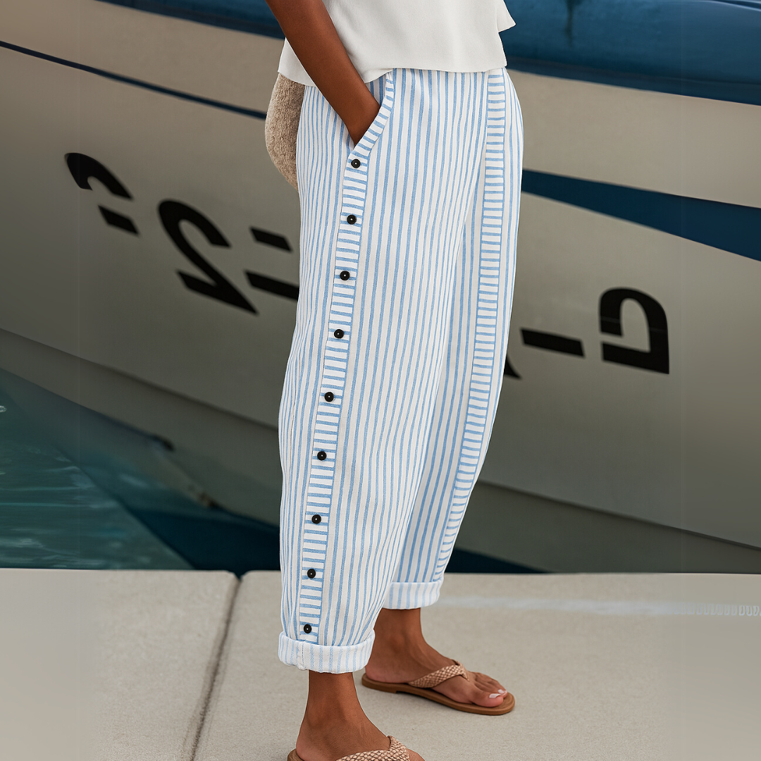 Seabreeze | Stripe Button Trousers