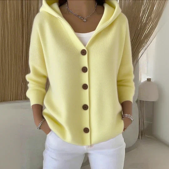 Zoé – Soft Hooded Knit Cardigan