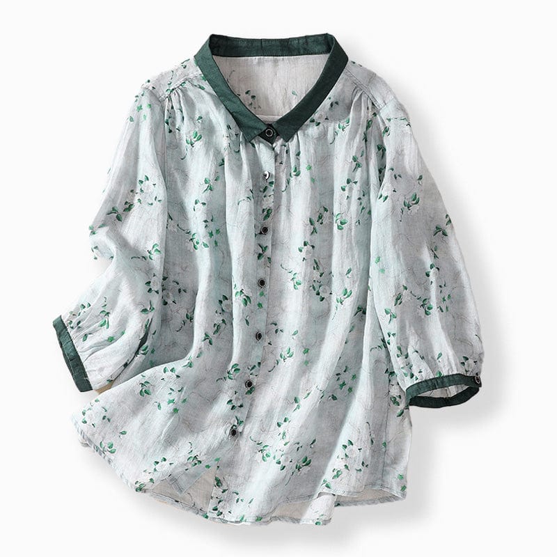 Liora | Floral Linen Blouse
