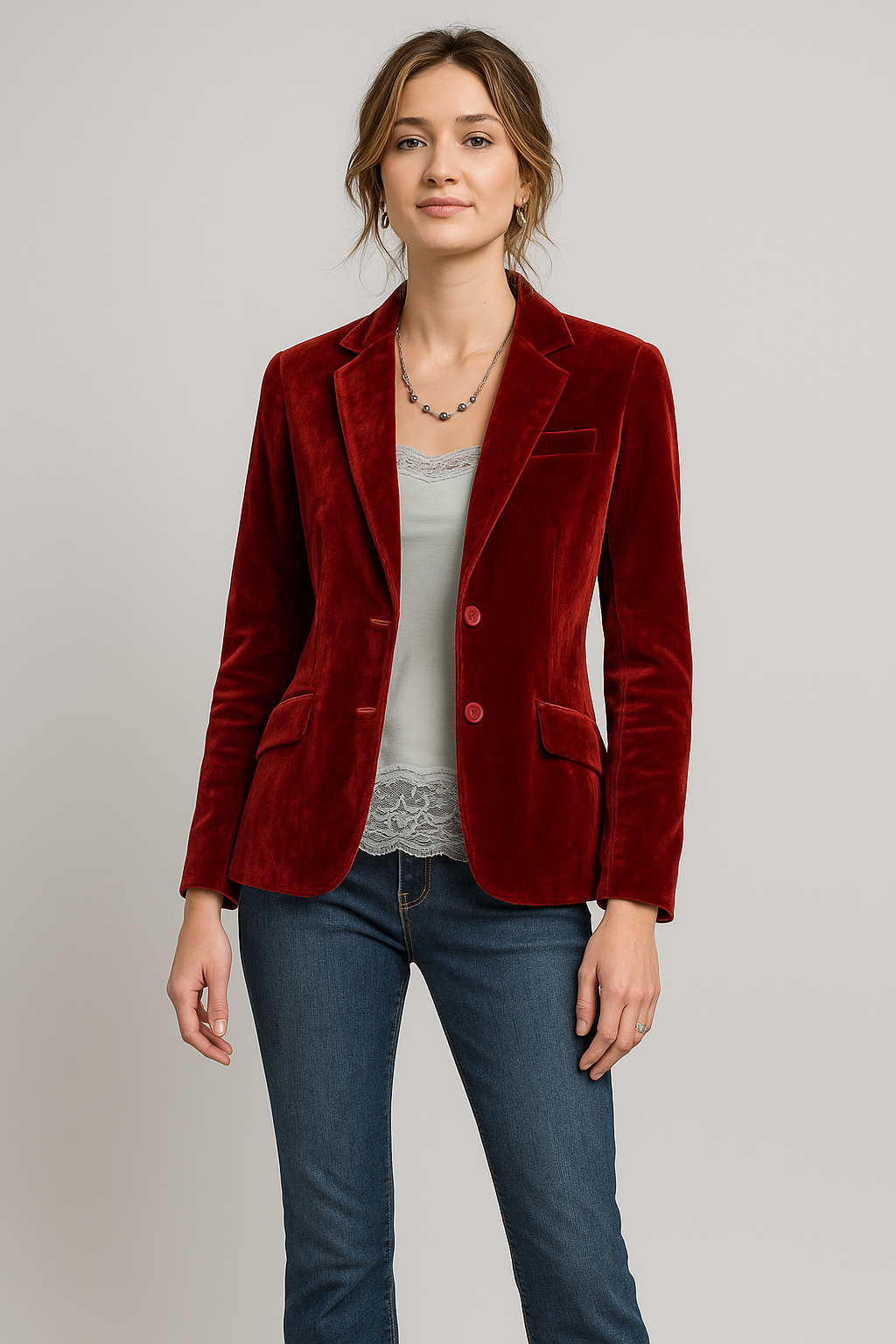 Sioba | Velvet Slim-Fit Blazer